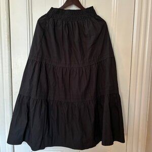 Quince 100% cotton tiered maxi skirt medium